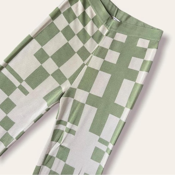 Paloma Wool Green Checkered Knit Pants 💚 - Picture 1 of 3